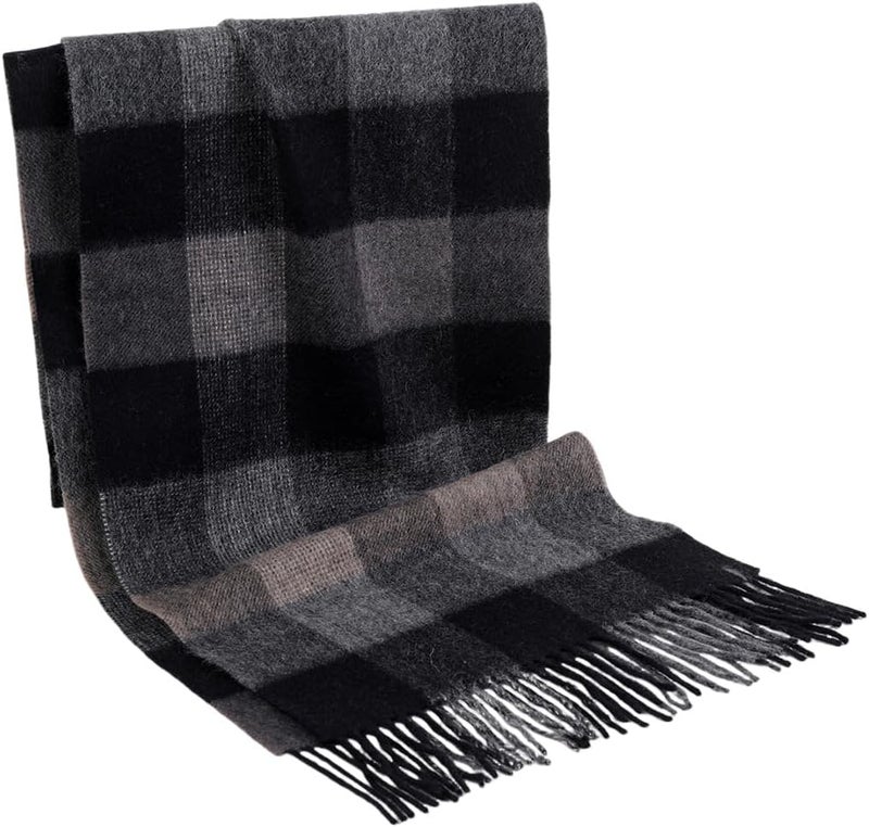 SKNSOFT Winter Wool Plaid Scarf for Men,Women Fashion Tartan Wrap Checkered Scarves - Image 2